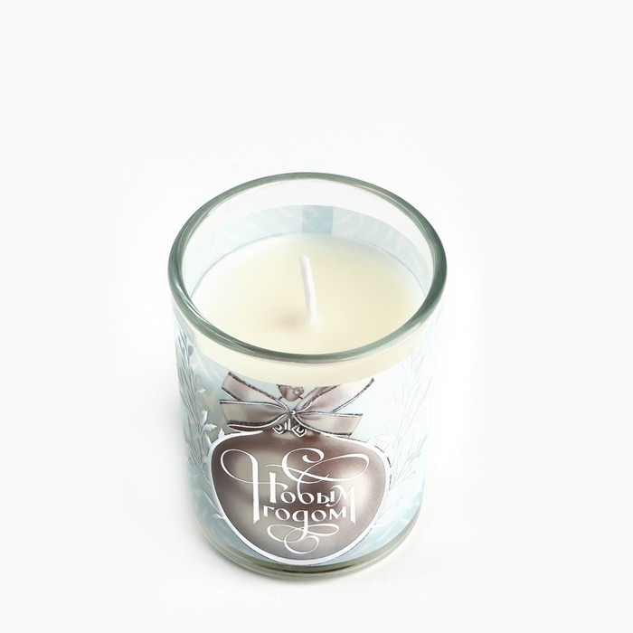 Новогодняя свеча с калькой «Новый год: С Новым годом!», аромат жасмин,5х6х5 см Новогодняя свеча с калькой «Новый год: С Новым годом!», аромат жасмин,5х6х5 см