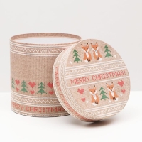 Набор круглых коробок 5 в 1 "Вязаный 2", 23 х 23 х 25 - 15 х 15 х 15 см Набор круглых коробок 5 в 1 "Вязаный 2", 23 х 23 х 25 - 15 х 15 х 15 см