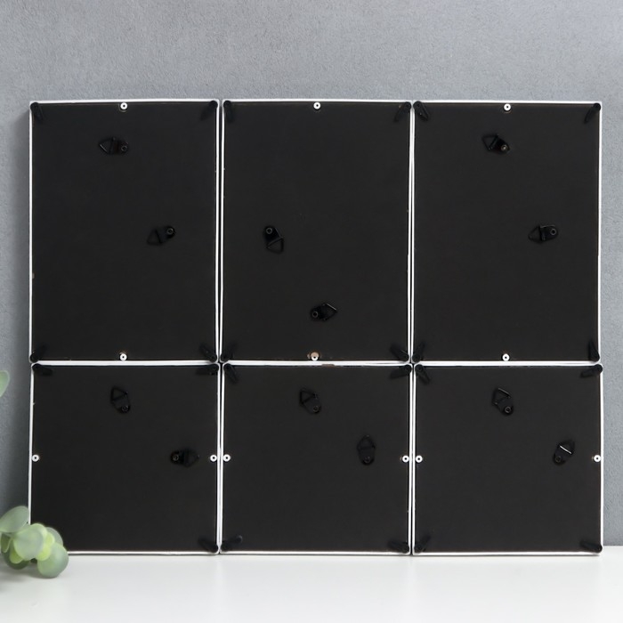 Фоторамка на 6 фото 10х10, 10х15 см Фоторамка на 6 фото 10х10, 10х15 см "Классика" белая набор 6 шт 31,5х40 см