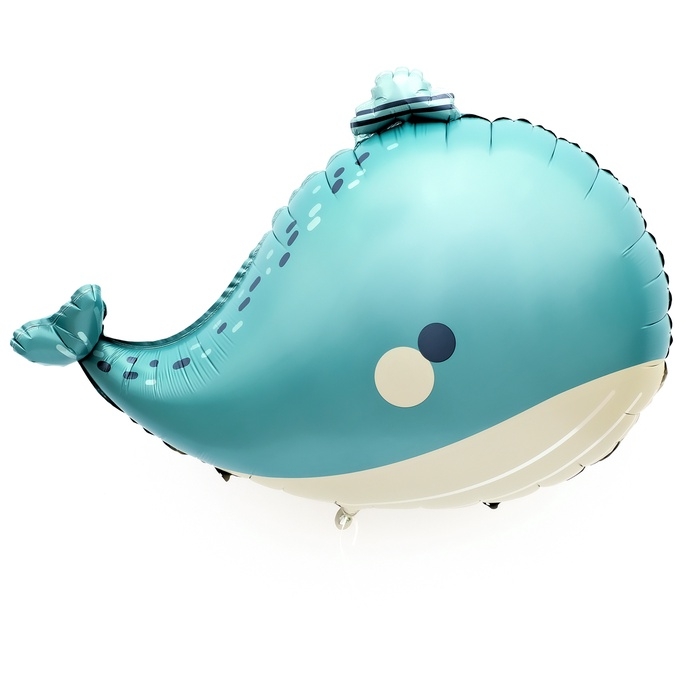 Шар фольгированный 28" &laquo;Кит&raquo;, цвет голубой