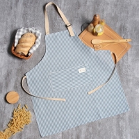 Фартук Доляна с карманом, цв.синий, 70*65&plusmn;4см, 100% хл, рогожка