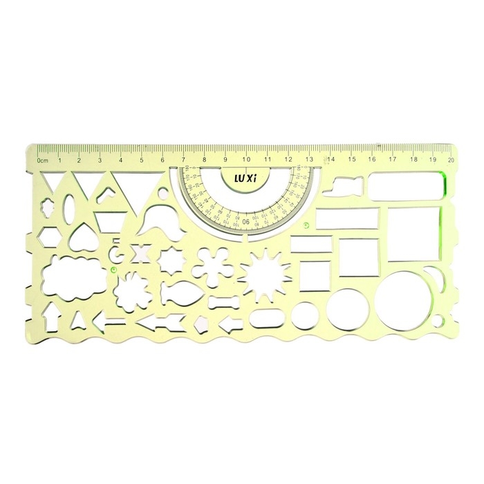 Набор трафаретов, 2 штуки, геометрические фигуры, пластик, МИКС Набор трафаретов, 2 штуки, геометрические фигуры, пластик, МИКС