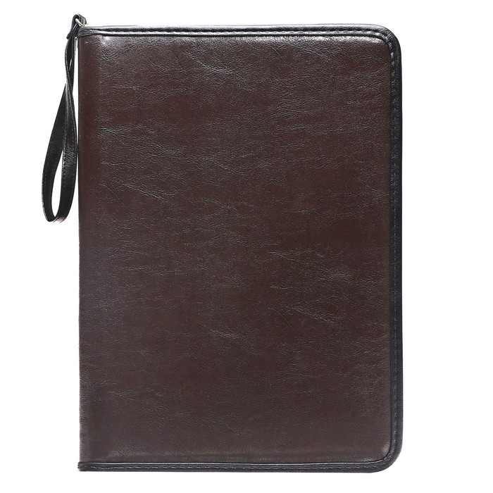 Папка деловая, искусственная кожа, для бумаг, 370 х 275 х 30 мм, с металлическим прижимом, ручка-петля Папка деловая, искусственная кожа, для бумаг, 370 х 275 х 30 мм, с металлическим прижимом, ручка-петля "Люкс" коричневая 6Д041