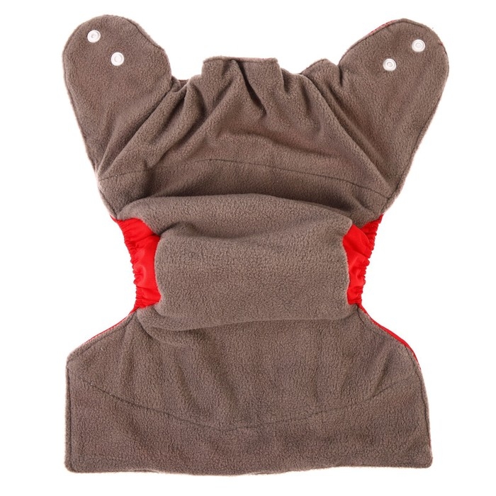 Многоразовый подгузник, 3-15 кг, угольно-бамбуковая ткань, цвет красный, Крошка Я Многоразовый подгузник, 3-15 кг, угольно-бамбуковая ткань, цвет красный, Крошка Я