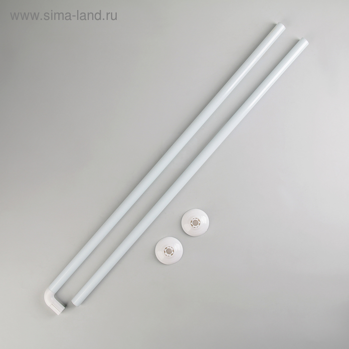 Карниз для ванной комнаты г-образный, 80&times;80 см, цвет белый