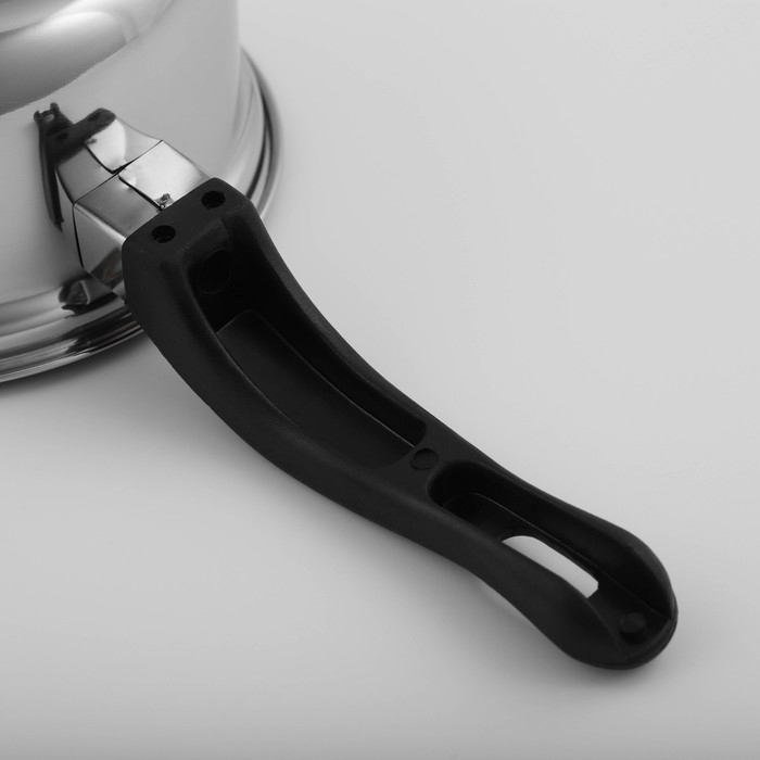 Сотейник из нержавеющей стали Доляна &laquo;Индия&raquo;, 900 мл, d=15,5 см, пластиковая ручка, цвет серебряный