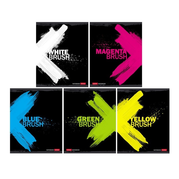 Тетрадь 96 листов в клетку Тетрадь 96 листов в клетку "Взмах кистью", обложка мелованный картон, выборочный лак, блок офсет 65г/м2, МИКС