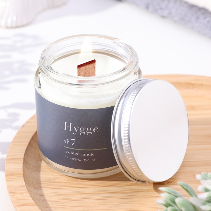 Свеча ароматическая Свеча ароматическая "Hygge" #7 Виноград Мускат, соевый воск, в банке, 90 г