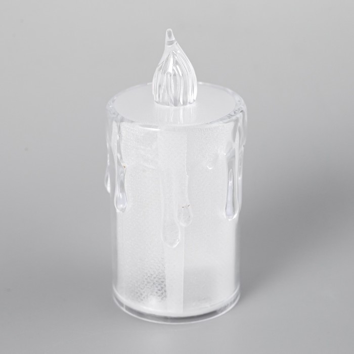 Ночник Ночник "Морозная свеча" LED от батареек 3хAG13 белый 3,5х3,5х8 см