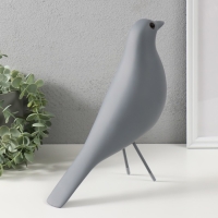 Сувенир полистоун "Птица" серая 28х23,5 см