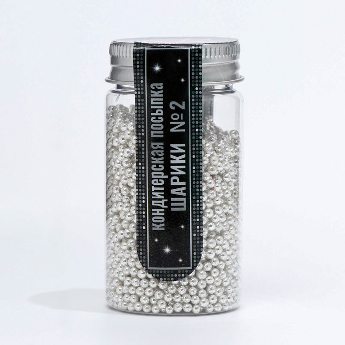 Кондитерская посыпка &laquo;Шарики №2&raquo;, серебристая, 50 г