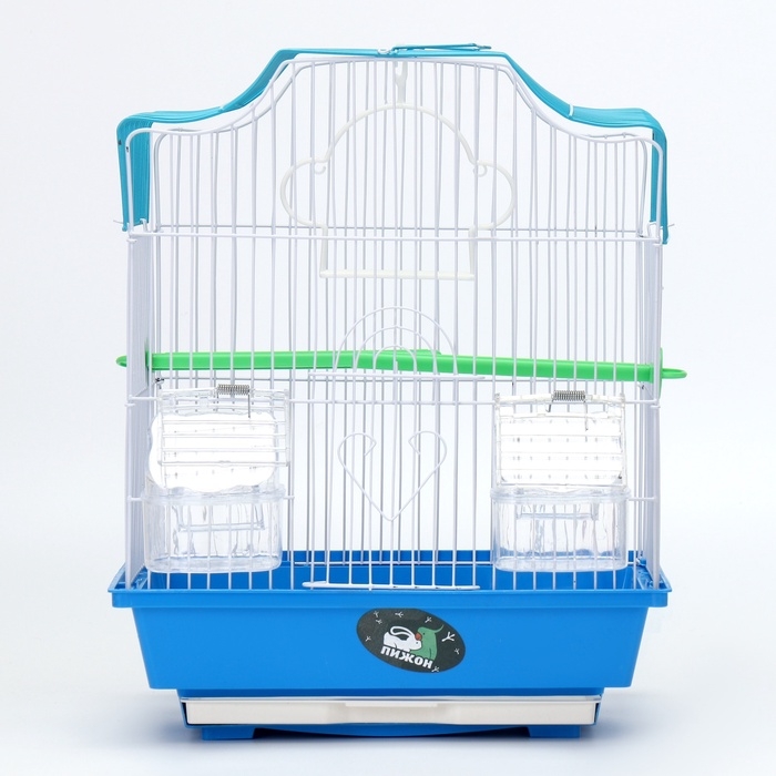 Клетка для птиц фигурная, 30 х 23 х 39 см, синяя