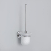 Ёрш для унитаза настенный с крышкой Accoona, 11&times;14&times;36 см, стекло, цвет хром