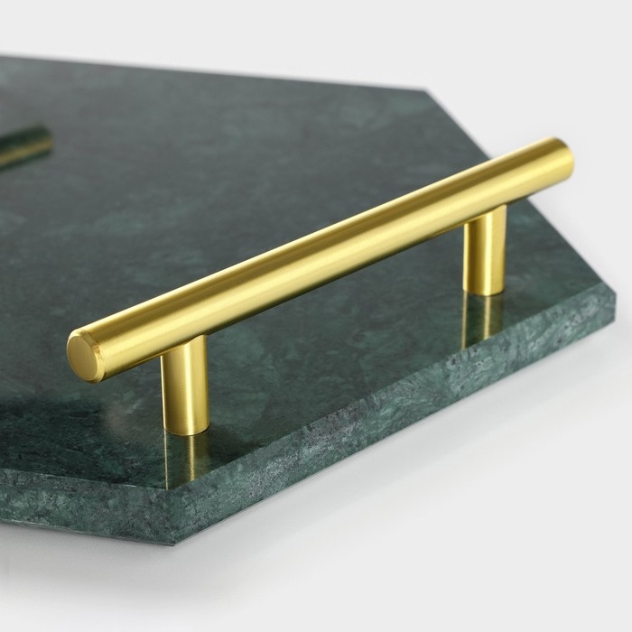 Поднос из мрамора Magistro Marble, 25×29 см, цвет изумрудный Поднос из мрамора Magistro Marble, 25×29 см, цвет изумрудный