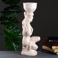 Фигура "Девушка сидя кашпо на голове" состаренный 0,8 л / 24х64х20см Фигура "Девушка сидя кашпо на голове" состаренный 0,8 л / 24х64х20см