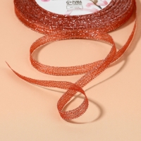 Лента парчовая, 6 мм, 23 &plusmn; 1 м, цвет красный №039