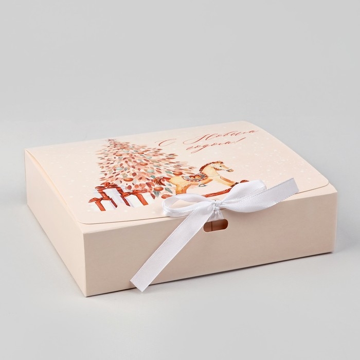 Коробка подарочная новогодняя складная &laquo;Новогодние игрушки&raquo;, 20 х 18 х 5 см, Новый год