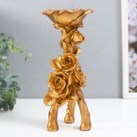 Подсвечник полистоун на 1 свечу "Розы. Тринога" золото 20,8х7,5х7,5 см Подсвечник полистоун на 1 свечу "Розы. Тринога" золото 20,8х7,5х7,5 см