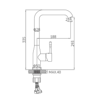 Cмеситель для кухни Accoona A4490-3, однорычажный, высокий излив, латунь, хром Cмеситель для кухни Accoona A4490-3, однорычажный, высокий излив, латунь, хром