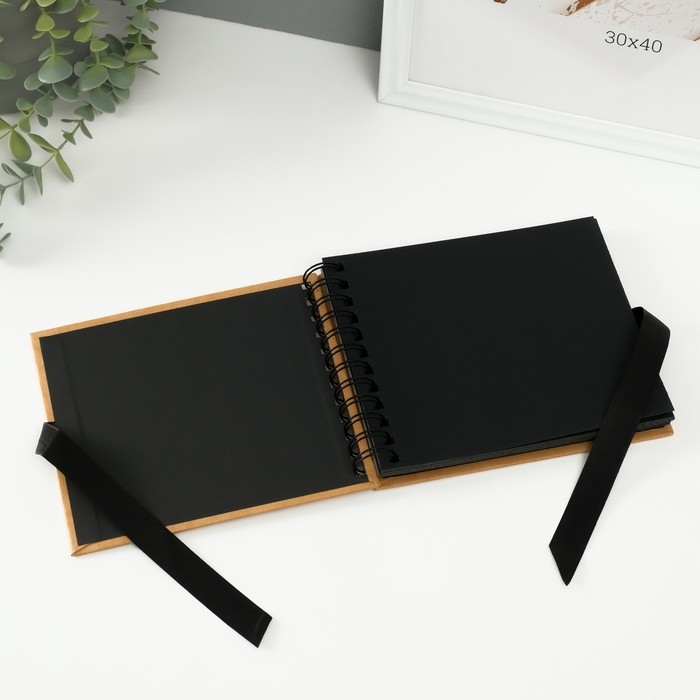Фотоальбом BRAUBERG Black&Kraft, размер 16х18 см, 20 черных листов