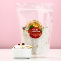 Соль для ванны с апельсином, цедрой мандарина, можжевеловой ягодой и календулой, 400 г, Новый Год Соль для ванны с апельсином, цедрой мандарина, можжевеловой ягодой и календулой, 400 г, Новый Год