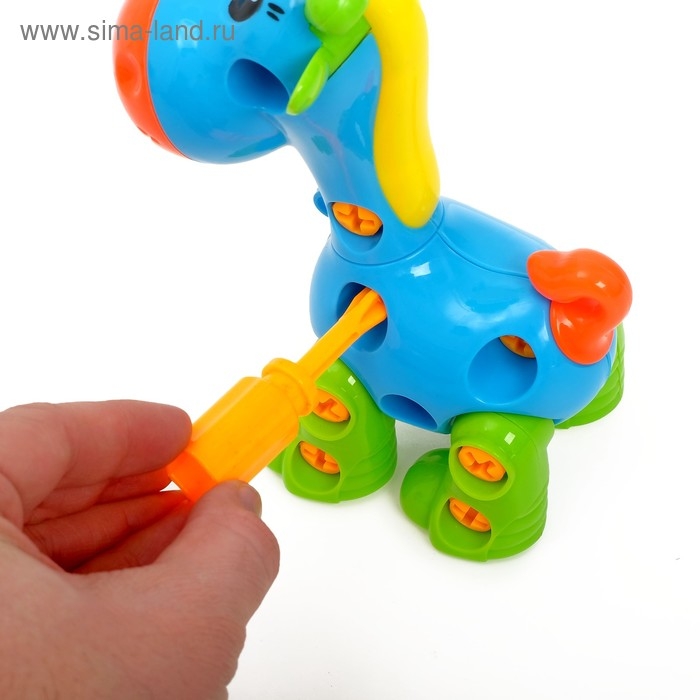 Конструктор винтовой &laquo;Жираф&raquo;, 16 деталей, цвета МИКС