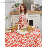 Скатерть "Этель" Red hearts 149х220см, 100% хлопок, саржа 190 г/м2 Скатерть "Этель" Red hearts 149х220см, 100% хлопок, саржа 190 г/м2