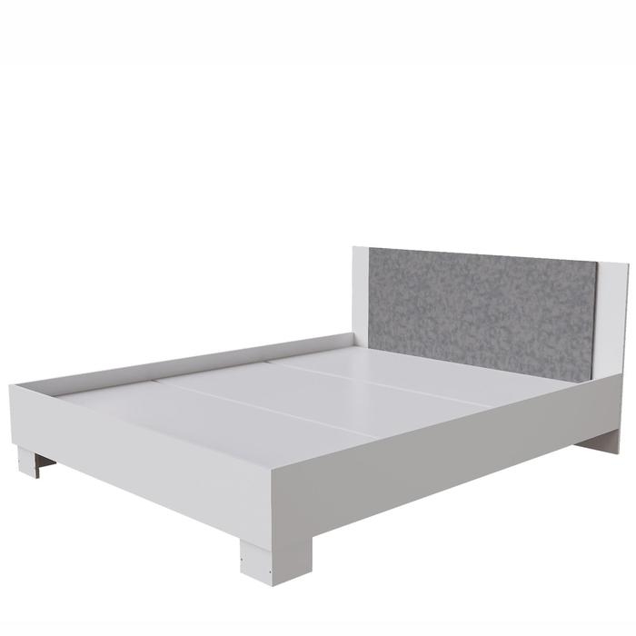 Кровать Nova с/м 1600х2000, 1634х2058х785, Белый/ Бетон