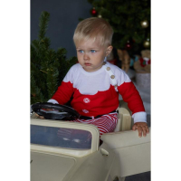 Комбинезон вязаный Крошка Я "Костюм Деда Мороза", рост 86 см, 1,5-2 г (28 р-р), 20 % шерсть, 80 % ПАН