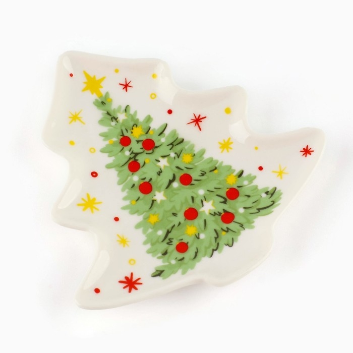 Новый год. Подставка под чайный пакетик &laquo;Ёлочка&raquo;, 8.7 х 8.5 см