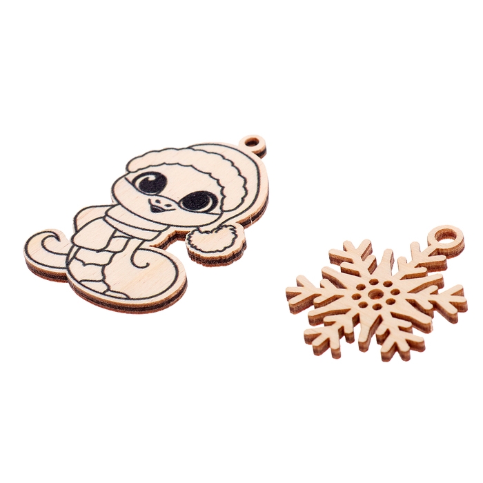 Набор «Новогодние шары», шар — 9 см и 7 см, с наклейками, с деревянными основами Набор «Новогодние шары», шар — 9 см и 7 см, с наклейками, с деревянными основами