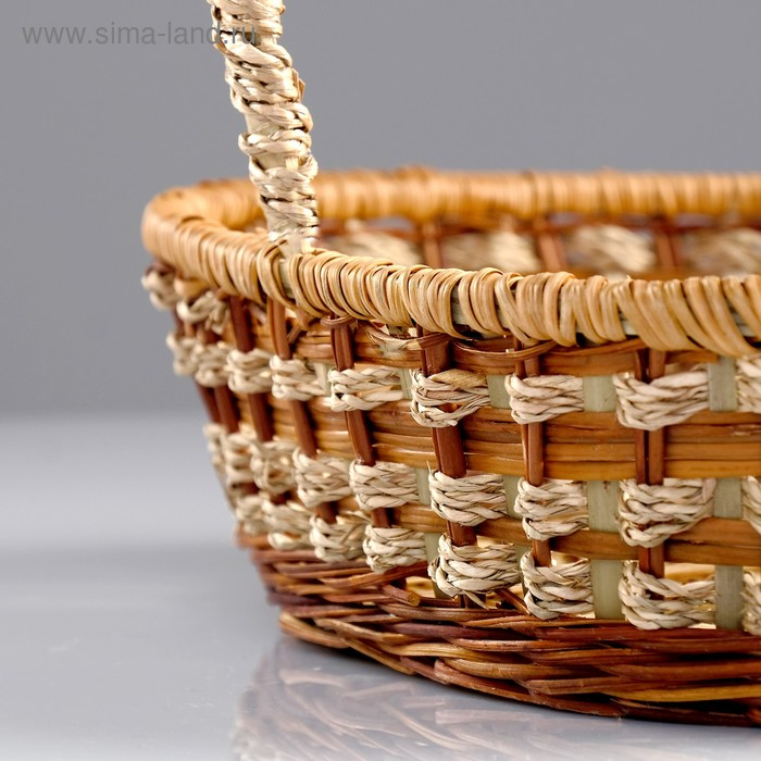 Корзина плетеная, 25&times;32&times;8/34 см, ротанг, сыть