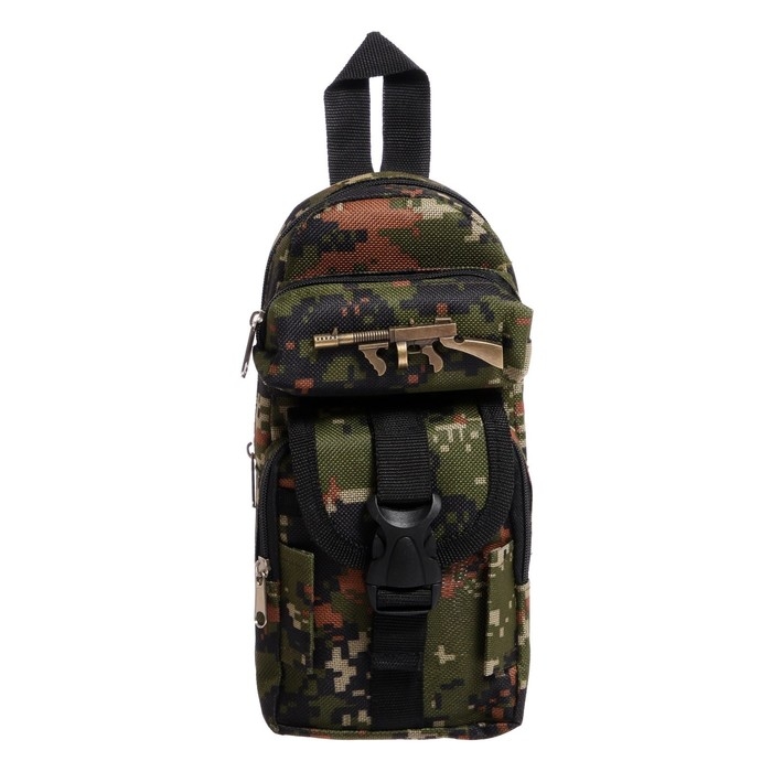 Пенал школьный Пенал школьный "Рюкзачок-милитари", на молнии, 2 отделения, МИКС