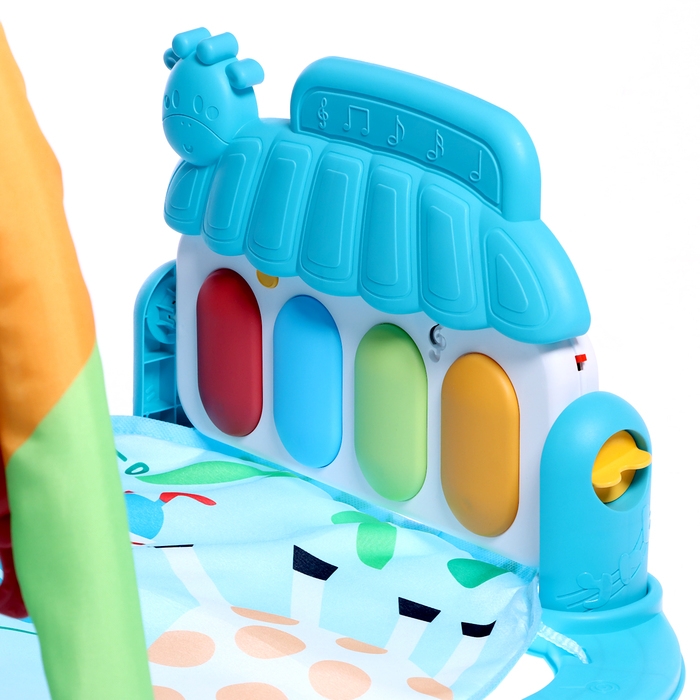 Музыкальный развивающий коврик &laquo;Весёлые зверята&raquo;, цвет голубой