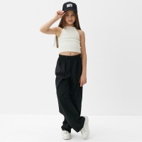 Брюки для девочки MINAKU цвет чёрный, рост 128 см