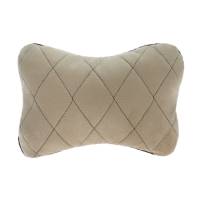 Подушка автомобильная косточка, на подголовник, велюр, бежевый, ромб, 16 х 24 см Подушка автомобильная косточка, на подголовник, велюр, бежевый, ромб, 16 х 24 см