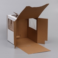 Коробка под торт 2 окна, с ручками, белая, 26 х 26 х 30 см Коробка под торт 2 окна, с ручками, белая, 26 х 26 х 30 см