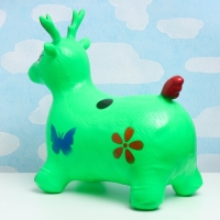 Игрушка - прыгун детская "Олень" резиновая надувная, 50х27см, зеленый