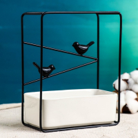 Горшок на подставке "Птички" черный, 21х17х8см Горшок на подставке "Птички" черный, 21х17х8см