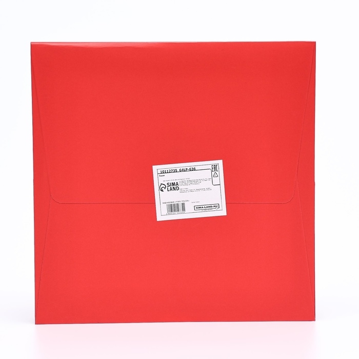 Пакет под торт 20 х 20 х 20 см, красный