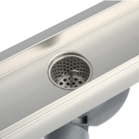 Трап линейный AFLORN AF20107-80, 800х70 мм, c флaнцeм своб. вращения 360&deg;, нерж. сталь