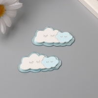 Декор для творчества дерево, пластик "Спящее облачко" зеркальный набор 2 шт 5,3х2,6 см МИКС