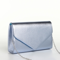 Сумка-клатч на магните, цвет серебряный