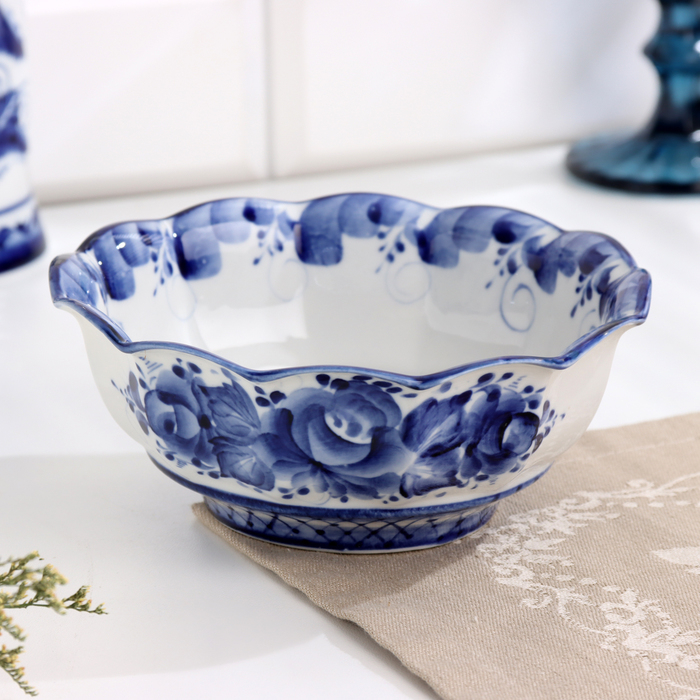 Салатник &laquo;Грань&raquo;, гжель