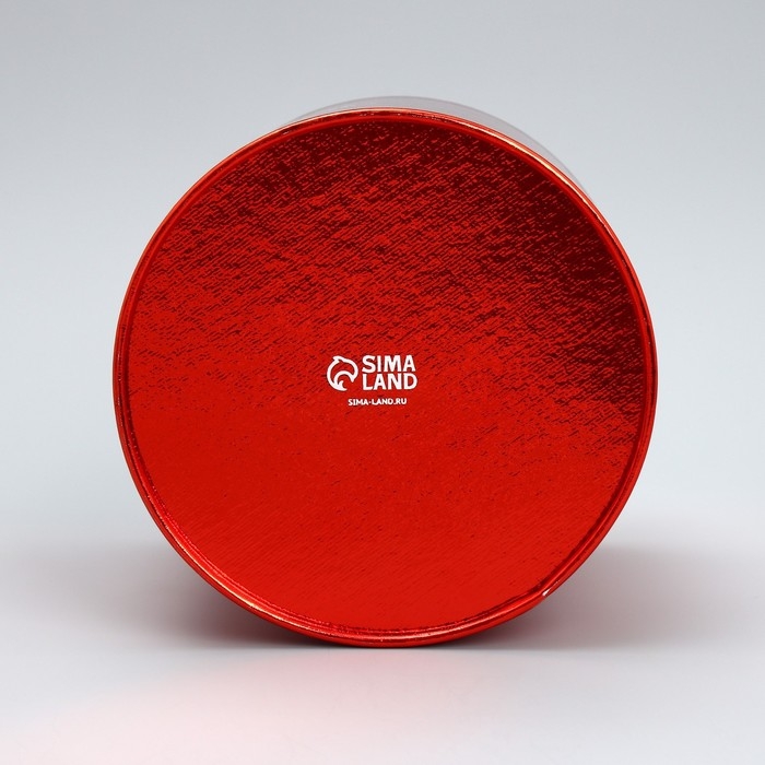 Набор коробок 2в1 круглые Happy New Year, красный металлик, 12 х 12, 15 х 15 см, Новый год Набор коробок 2в1 круглые Happy New Year, красный металлик, 12 х 12, 15 х 15 см, Новый год