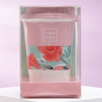 Стакан керамический с силиконовой крышкой &laquo;Любовь&raquo;, 300 мл, цвет белый