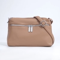 Сумка кросс-боди на молнии, цвет тёмно-бежевый