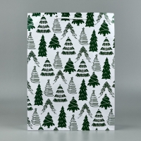 Пакет подарочный новогодний ламинированный &laquo;Ёлочки&raquo;, L 28 х 38 х 9 см