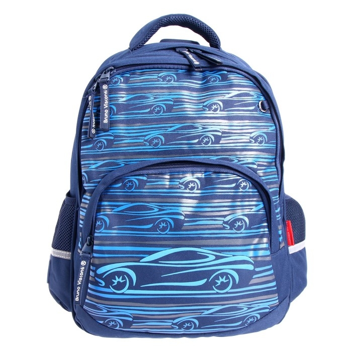 Рюкзак школьный Bruno Visconti, 40 х 30 х 19 см, эргономичная спинка, &laquo;Спорткар&raquo;, пенал в подарок