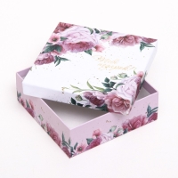 Набор коробок квадратных, 4 в 1 "Цветочная доляна", 20 х 20 х 8 см- 14 х 14 х  5 см